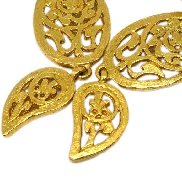 Chanel Dangle Earrings Clip-On Gold 95A 115402 - Picture 2 of 4